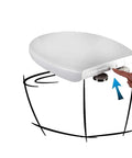 Heavy Duty Toilet Seat With Lid And Slow Close Mechanism For Standard Bowls, showing sleek white resin and quick release hinge.