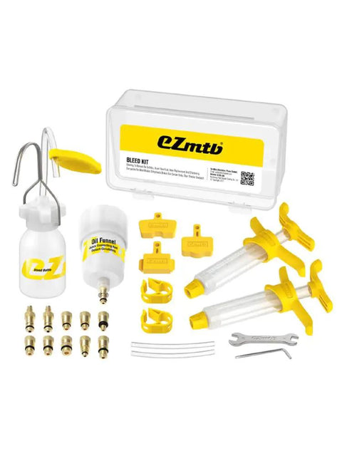 All In One Hydraulic Disc Brake Bleed Kit For Bikes With Mineral Oil Includes Oil Bottle Funnel And Connector DIY Brake Maintenance Tool Set Compatible With Shimano Magura Tektro SRAM Metal Joint Design