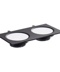 Tashace Led Recessed Ceiling Light Double Head Black Lights for Corridors in matte black with two round fixtures.