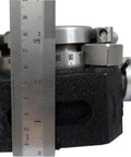 Close-up side view of 6 Inch Rotary Table For Milling Machine Tools, Horizontal And Vertical Mount, showing 360 Degree Graduated Dials.