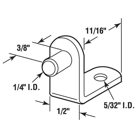 Detailed diagram of Rock Solid Quarter Inch Shelf Support Pegs For Cabinet Pins and Closet Organizers L Shaped Heavy Duty Brackets.