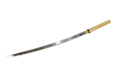 Handmade Sharp Japanese Samurai Shirasaya Katana Sword With High Gloss Wood Saya Razor Sharp Full Tang 38.75 Inch Overall 28 Inch Blade