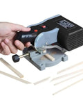 Compact 7800 RPM Miter And Cut Off Saw Portable Power Tool For Wood Metal And Plastic in use for cutting wooden piece