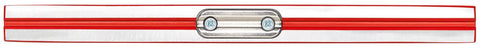 Close-up of Aluminum Die Cast Magnetic Torpedo Level 10 Inch Red With Break Resistant Acrylic Block 60 Percent Magnified Focus Vials