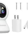 2K Security Camera With 360 Degree Coverage For Home And Pet Monitoring Smart Motion Tracking IR Night Vision Built In Siren