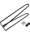 Heavy Duty Foldable Metal Table Legs With Rubber Feet For DIY Coffee Tables Desks And Nightstands Built Tough Iron Industrial Modern Style One Pack 16 Inch Supports Up To 300 Lb shown with screws and rubber feet
