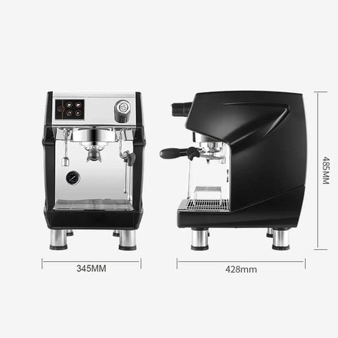 Game Changer On The Counter With This Silver Espresso Coffee Machine Pushing Bold Shots And Velvety Milk Froth With Zero Drama Using Rapid Heat System For Smooth Cappuccinos Anytime, showing dimension measurements.