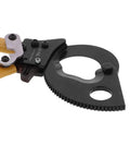 LK 760L Heavy Duty Manual Wire Cutter With Ergonomic PC Handle, close-up view of serrated cutting edge and mechanism.