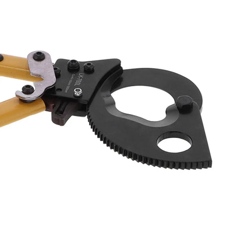 LK 760L Heavy Duty Manual Cable Cutter With Ergonomic Plastic Handle For Aluminum Cables And Stranded Wires 500mm² Capacity Steel Blade ratchet mechanism close-up view of cutting blade