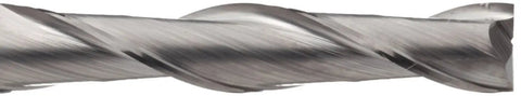 Heavy Duty Carbide Square Nose End Mill Built Tough For Deep Pocketing Cuts, Uncoated Bright Finish With A Long Three Inch Reach For Serious Machinist Grinding