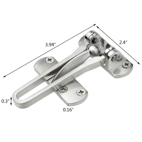 2 Pack Front Door Latch Guard Lock Set For Inward Swing Doors, Childproof Reinforcement Lock Thick Aluminum Alloy Satin Nickel Finish