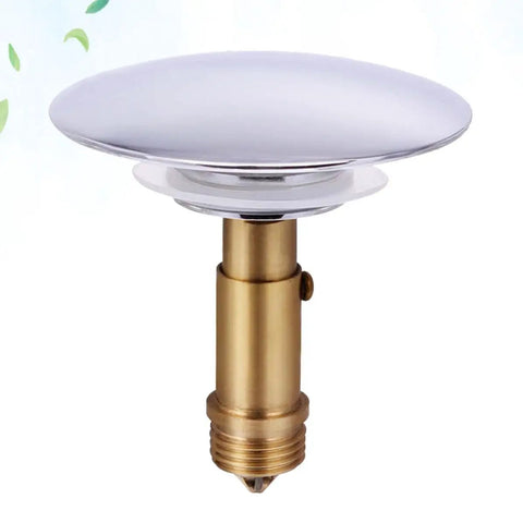 Copper Pop up Bathtub Drain Stopper for Bathroom Home Use with sleek chrome top and durable brass base.