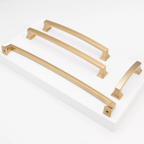 Three Champagne Bronze Cabinet Handles 2 Pack 3 Inch 76mm Gold Kitchen Cabinet Pulls on white board