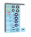 One Forty Eighth Scale P 38 Lightning F G Decal Sheet For Tamiya Kit Grey Finish Must Have For Modelers Easy Install High Detail Aftermarket Accessory showing star and bar symbols