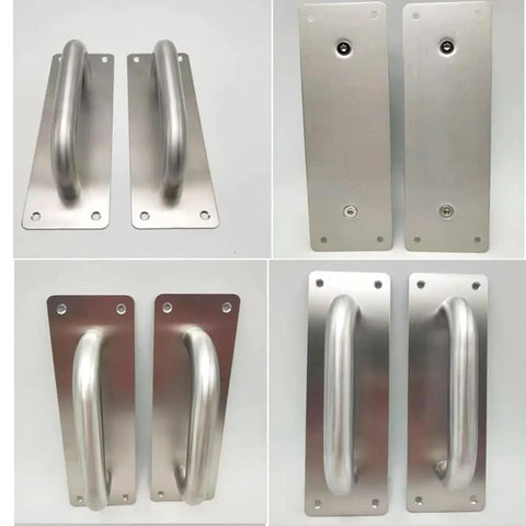 Two Pack Beefy Stainless Steel Door Pull Handles 8 Inch Heavy Duty Plate Door Pulls For Barn Shed Cupboard Toilet Cabinet Garage