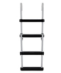 Pontoon Boat 4 Step Folding Boarding Ladder AL B4 Anodized Aluminum With Flush Mount Design, front view
