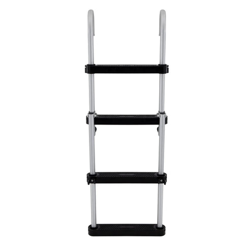 Pontoon Boat 4 Step Folding Boarding Ladder AL B4 Anodized Aluminum With Flush Mount Design, front view