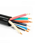 7 Conductor 16 AWG SOOW Portable Cable 600V Black 750 Ft Heavy Duty Jobsite Ready For Construction Mining And Rigging Industrial Power Cord For Outdoor Use Flexible Durable 8 Amp Capacity Weather Resistant Jacketed Cable, 7 colored conductors