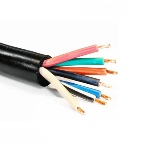 Heavy Duty 14 By 7 SOOW Portable Cable 600V Black 200 Ft Roll For Work Sites Industrial Grade Electrical Wire Flexible Rugged Weather Resistant 12 Ampacity, 7-conductor cut end