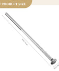 Pack Of Ten Heavy Duty Galvanized Steel Countertop Joint Connector Bolts Built For Butcher Block Counters and Kitchen Cabinets Providing A No Sweat Install With Rock Solid Security, detail view of length and size.