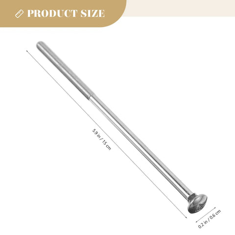 Pack Of Ten Heavy Duty Galvanized Steel Countertop Joint Connector Bolts Built For Butcher Block Counters and Kitchen Cabinets Providing A No Sweat Install With Rock Solid Security, detail view of length and size.