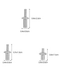 Knock Type Expansion Rivet Kit 130 Pcs M5 Aluminum Core Pop Blind Rivets Set With Round Head 7mm 9mm 11mm dimensions illustration