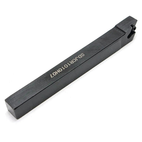 Black CNC Lathe Tool Holder from 10mm Boring Bar Set with engraved label, part of DZ17 Pro Grade Heavy Duty Cutting Tooling Kit.