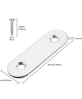 Straight Up Rock Solid Heavy Duty Stainless Steel Flat Corner Brace Plates For Furniture Repair Woodworking Joints, 60x16mm.
