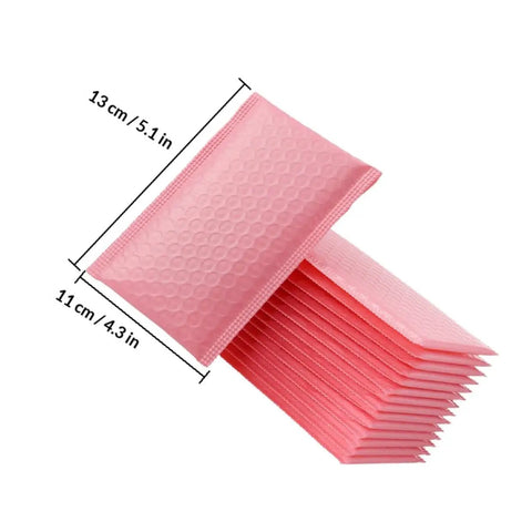 Stack of Pink Bubble Mailers Bulk Pack 60pcs Padded Envelopes 11x13 Inch With 4 Inch Sealing Flap Self Sealing