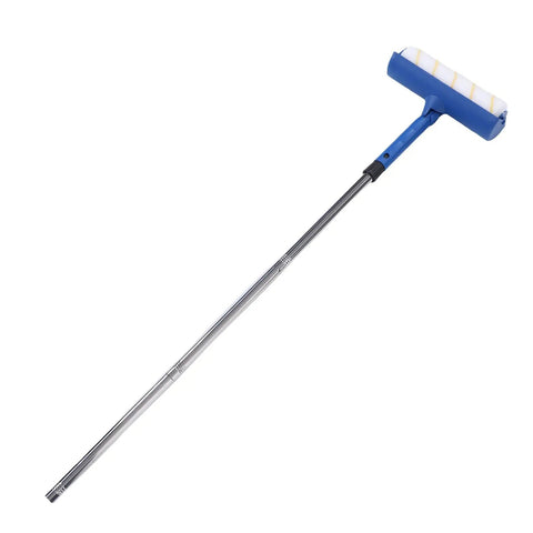Pro Grade 10 Inch Paint Roller Kit With Telescopic Pole For Ceilings And Walls Adjustable Extension Handle angled view.