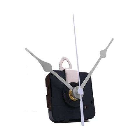 Backwards Clock Movement Kit For DIY Wall Clocks Replacement Accessory showing clock hands and mechanism in black plastic and metal