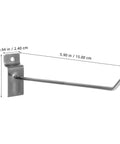 Single iron slatwall hook with dimensions, part of heavy duty 50 pack iron pegboard display hangers for phone accessories.