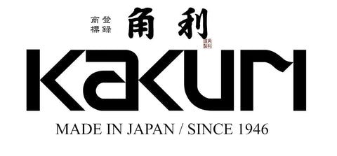 Brand logo of KAKURI, made in Japan since 1946, associated with Pro Grade Japanese Kanna Pull Plane Hitachi Aogami Blue Steel.