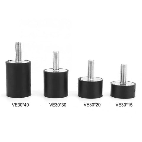 Heavy Duty Rubber Vibration Isolator Mounts For Water Pumps And Welding Gear Dead Quiet Shock Proof Pads Threaded M8x23 Built Tough 4 Pack showing various sizes.
