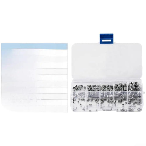 304 Stainless Steel Hex Socket Grub Screws DIN 914 Cone Point kit with 200 pieces in plastic organizer case