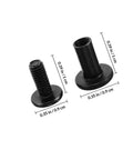 Socket Cap Bolts Set In Black Iron With Round Button Heads And Internal Socket Design for furniture, dimensions shown