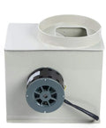 Rock Solid Centrifugal Blower With Kickin 2300 Cubic Meter Hour Airflow 300 Watt Motor And 3 Speed Adjustable Ventilation Fan for Lab smoke and fume extraction, showing rear motor view.