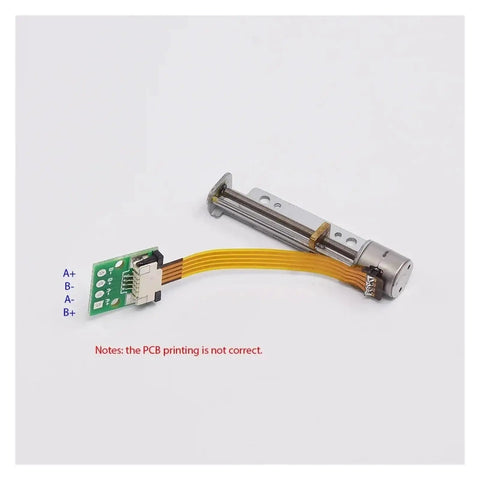 Rugged 24V DC Stepper Linear Actuator With 8Mm Shaft 2 Phase 4 Wire Motor, shown with control cable and connector.