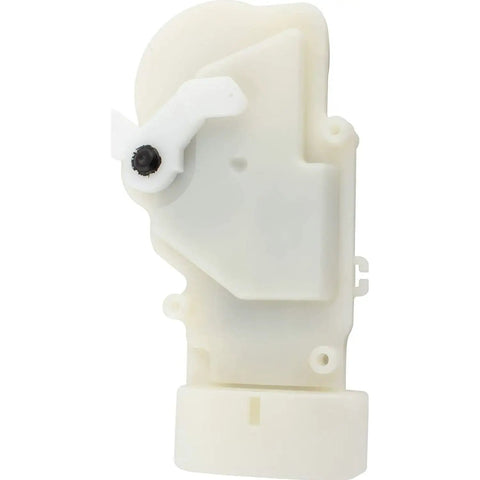 Upgrade Your Ride With This Heavy Duty Rear Left Door Lock Actuator Latch Tailored Specifically For Lexus GS300 Models From 1998 To 2005 And Toyota Prius Years 2001 To 2003 Ensures A Plug And Play Bolt-On Installation That Gets You Back On The Road. White plastic door lock actuator latch, side view, for Lexus GS300 and Toyota Prius.