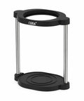 Proven Travel Espresso Stand And Universal Coffee Maker Rack With No Sweat Assembly for drip brewers in black and stainless steel.