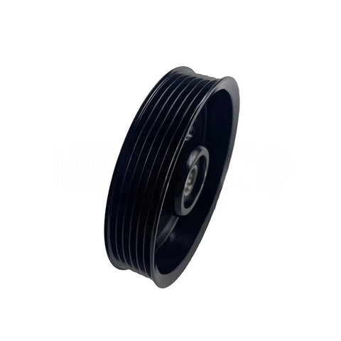Top Tier Serpentine Drive Belt Idler Pulley 23770AA060 for Subaru Outback and XV, black rubber, side view, precision machined.