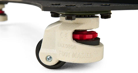 Close-up of the caster wheel on the Eighty Inch Led Poster Display, showcasing the durable design for indoor commercial use.