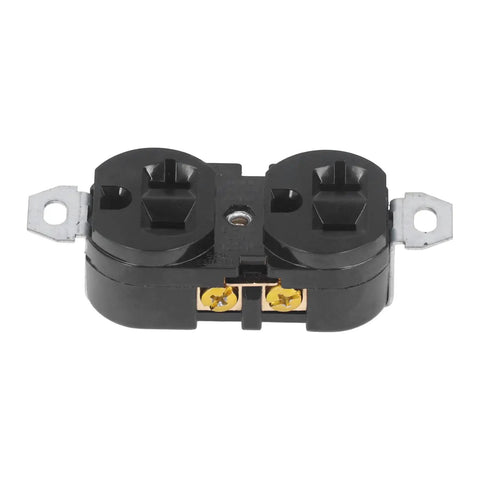 Rock Solid Double Industrial Outlet Socket Heavy Duty Power Receptacle with dual receptacles and copper pins, ideal for garages.