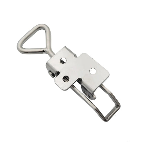 Close-up of Stainless Steel Adjustable Draw Latch Toggle Clamp Set 2 Pack Small 2.95 To 3.74 Inches Adjustable Grip Padlockable Eye Barrel