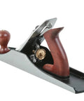 Professional Grade Number 5 1/2 Jointer Bench Plane With Hella Sharp Steel Blade For Dead Straight Flattening And Joining Fine Carpentry Work Daily, showing wooden handle and metal body.