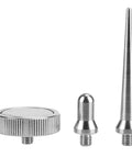 Professional Lcd Vibration Analyzer Meter attachments set including a flat base, ball, and tapered probe.
