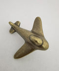 Six Pack Airplane Shaped Cabinet Knobs And Drawer Pulls For Furniture Bronze Zinc Alloy Dope Plane Style Single Hole Mount 2.32 By 2.16 Inches Great For Cabinets Dressers And Doors bronze airplane knob, top view