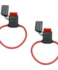 Snag This Badass 2 Pack of 10 Gauge 12 Volt Inline Fuse Holders Featuring 50 Amp ATC ATO Blade Fuses, black, 11 inch, heavy duty design.