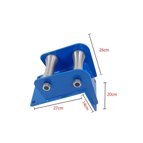 Heavy Duty Cable Pulley Roller Guide Block With Thick Plate Frame And Grooved Steel Wheels For Rugged Utility Crews Conduit Runs Cable 160 60mm Two Wheel Wellhead And Easy Glide, blue 2-wheel 27cm guide block