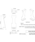 Diagram of 1U Server Rack Depth Extender Built With Heavy Duty Aluminum Alloy detailing dimensions and specifications.